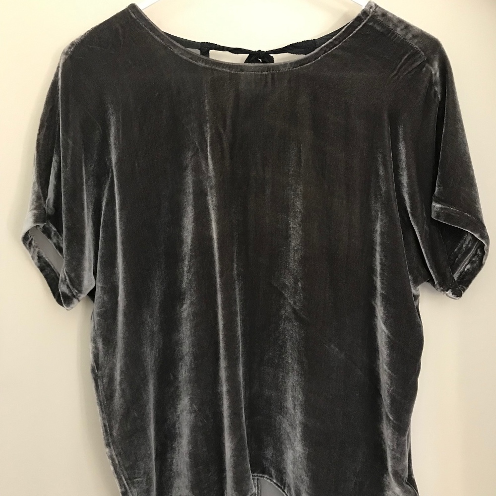 Madewell Tie-Back Smoky Topaz Velvet Tee - Picture 2 of 7